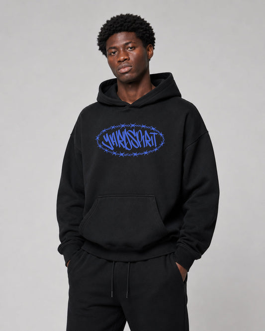 Blue Wire Oversized Hoodie MarketPrint